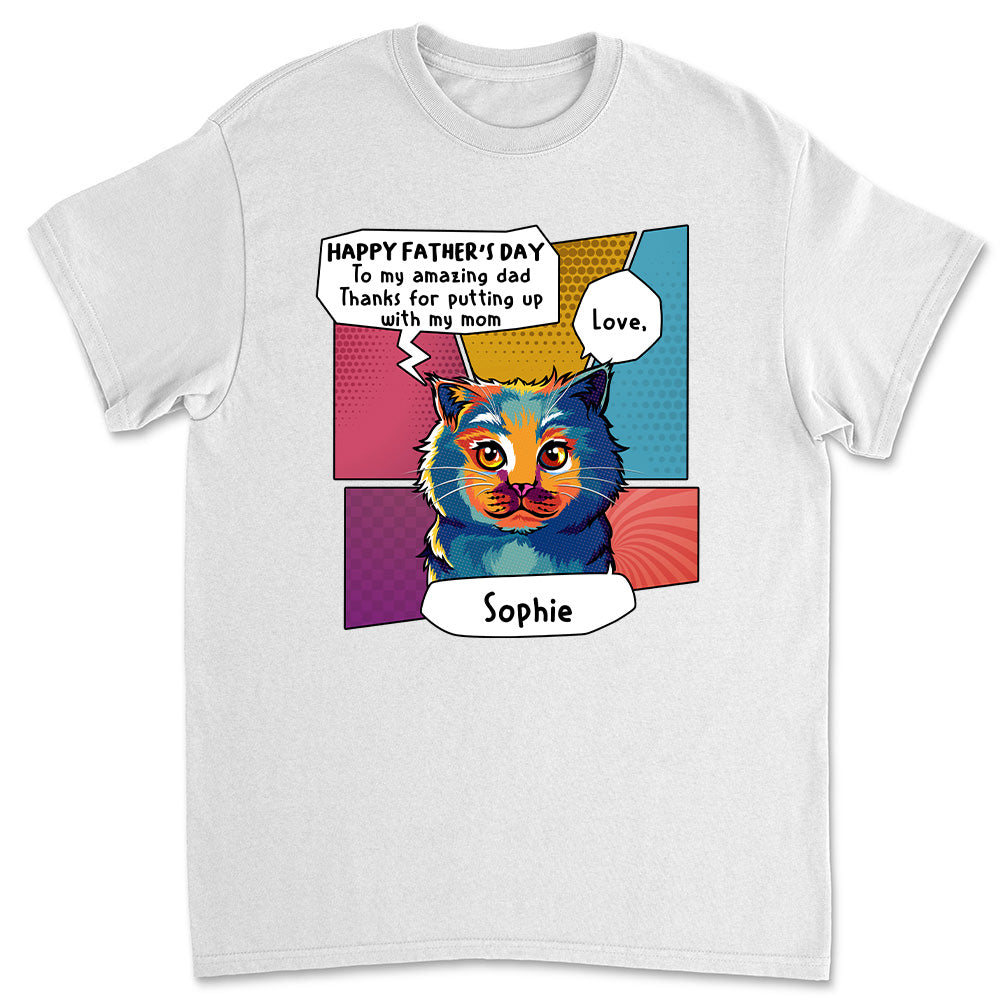 Amazing Cat Dad - Personalized Custom Unisex Heavy Cotton T-shirt for Pet Lovers