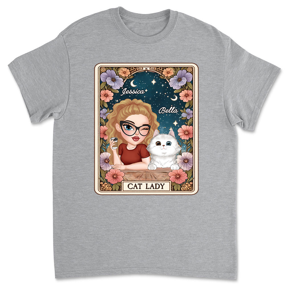 Customizable Cat Lady Tarot Unisex T-Shirt - Ideal Gift for Pet Lovers