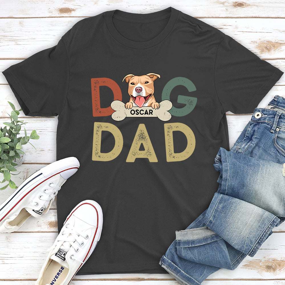 Dog Dad Retro - Stylish Personalized Custom Unisex T-shirt for Pet Lovers