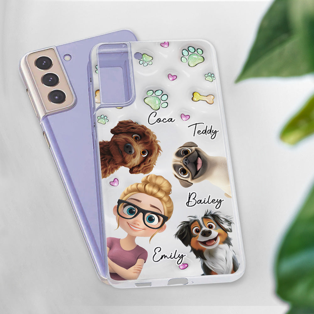Lovey Human and Her Dogs - Exclusive Personalized Custom 3D Inflated Effect Smartphone Case