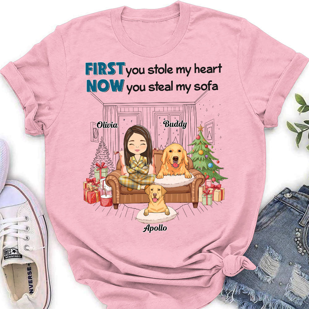 Stealing My Sofa - Stylish Personalized Custom Women's T-shirt for Pet Lovers