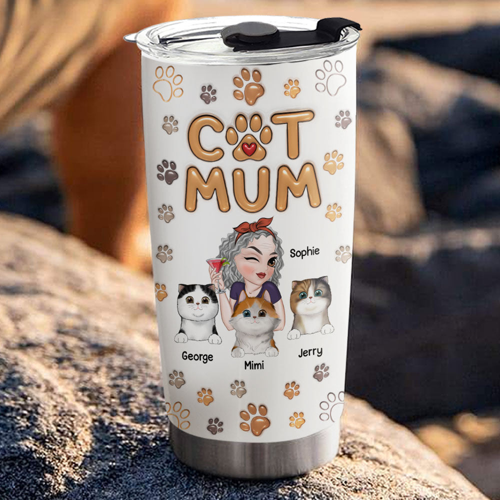 My Lovely Cats - Personalized Custom 3D Inflated Effect 20oz Stainless Steel Tumbler for All Occasions