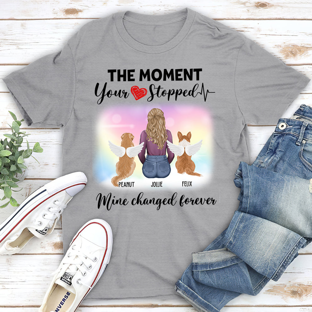 Your Heart Stopped - Personalized Custom Unisex Memorial T-shirt for Pet Lovers