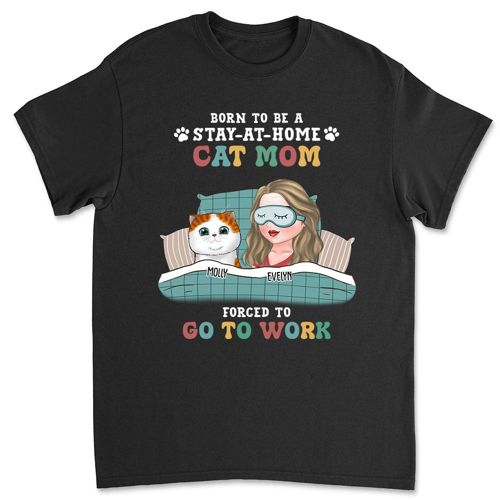 Stay-at-home Cat Mom - Personalized Custom Unisex 5.3 oz T-shirt for Pet Lovers