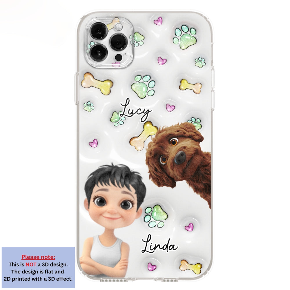 Lovey Human and Her Dogs - Exclusive Personalized Custom 3D Inflated Effect Smartphone Case