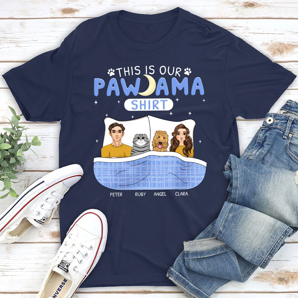 Pawjama Couple - Personalized Custom Unisex 5.3 oz T-shirt for Pet Lovers