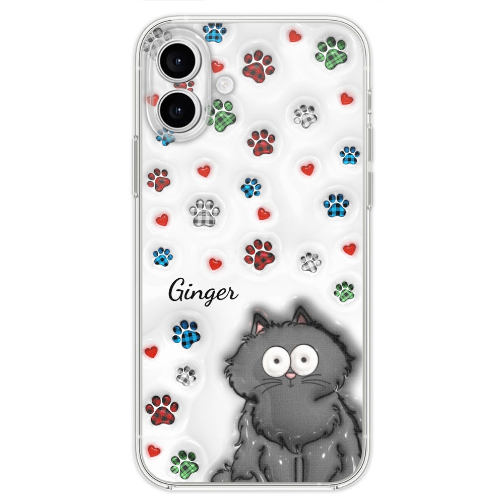 Charming Personalized Custom 3D Inflated Effect Phone Case for Lovely Cat Lovers