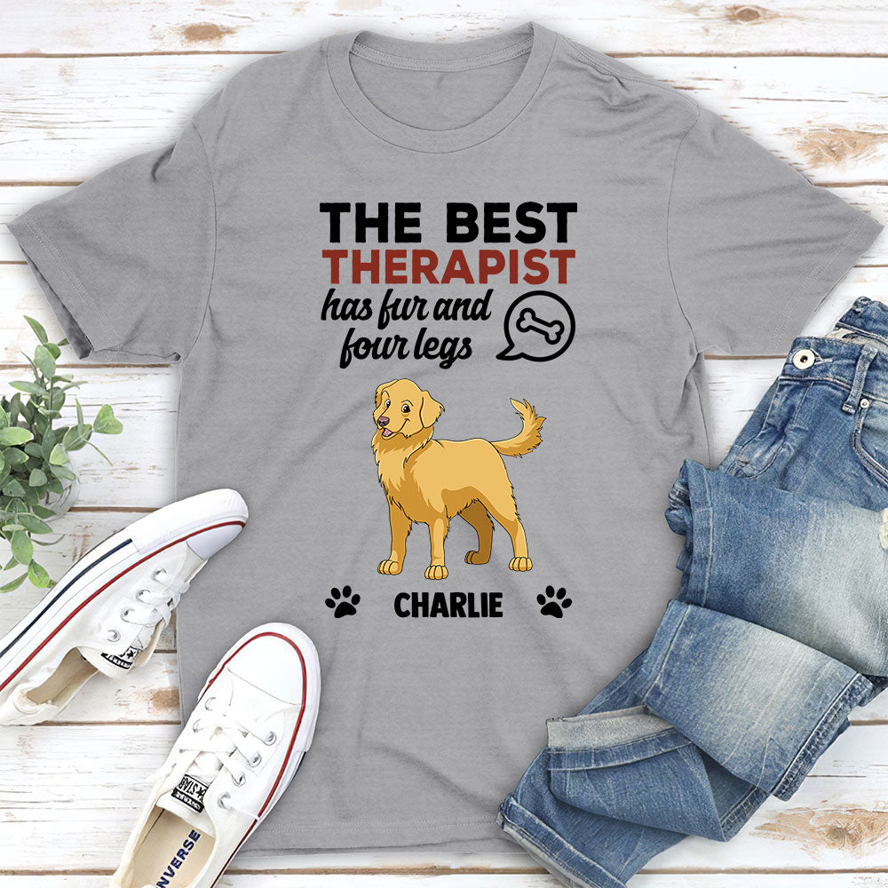 My Best Therapist - Personalized Custom Unisex 5.3 oz T-shirt for Pet Lovers