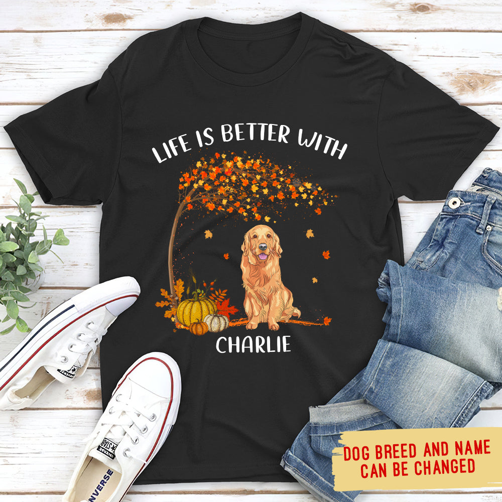 Better With Dog 2 - Personalized Custom Unisex 5.3 oz T-shirt for Pet Lovers