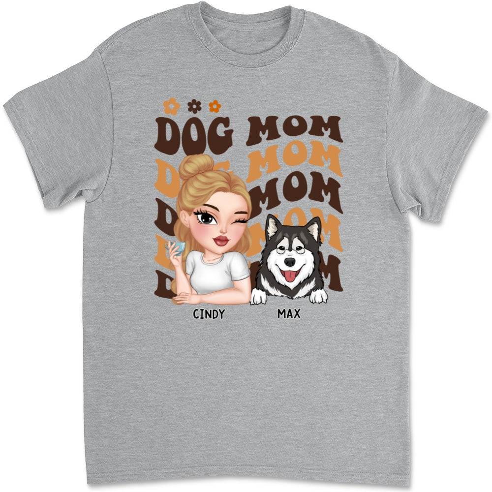 I Am A Dog Mom - Personalized Custom Unisex 5.3 oz T-shirt for Pet Lovers