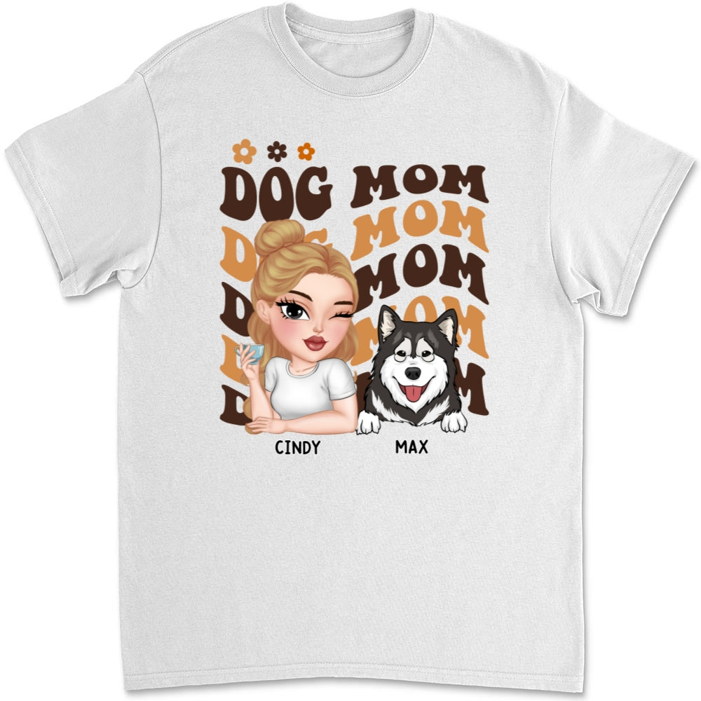 I Am A Dog Mom - Personalized Custom Unisex 5.3 oz T-shirt for Pet Lovers