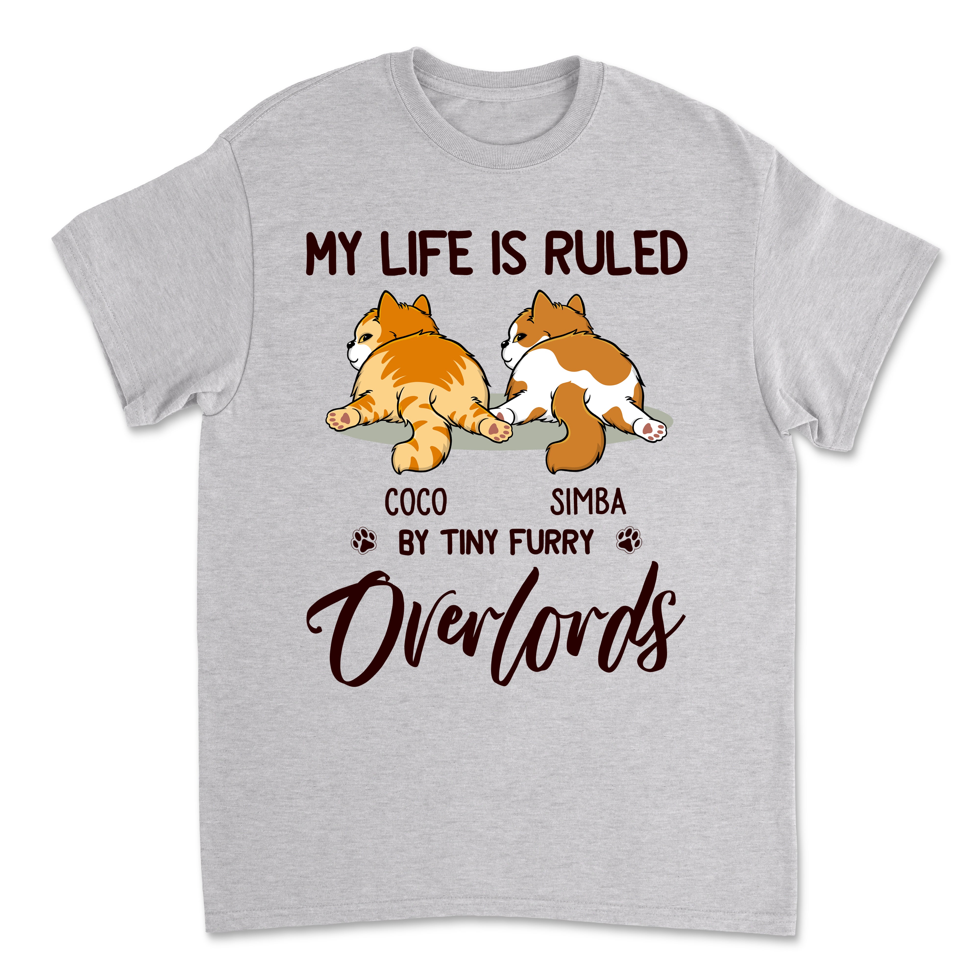 Cats Rule My Life - Personalized Custom Unisex 5.3 oz T-Shirt for Pet Lovers