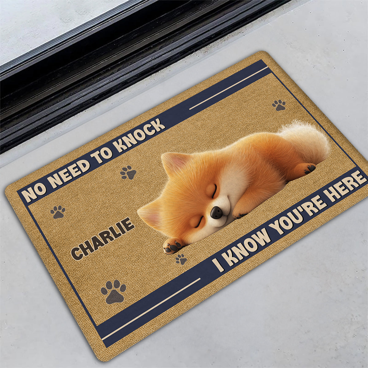 Personalized Custom Doormat - No Need To Knock, Ideal for Pet Lovers