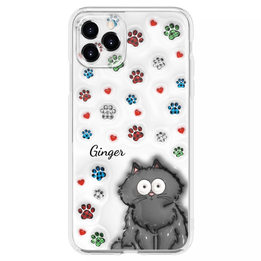 Charming Personalized Custom 3D Inflated Effect Phone Case for Lovely Cat Lovers