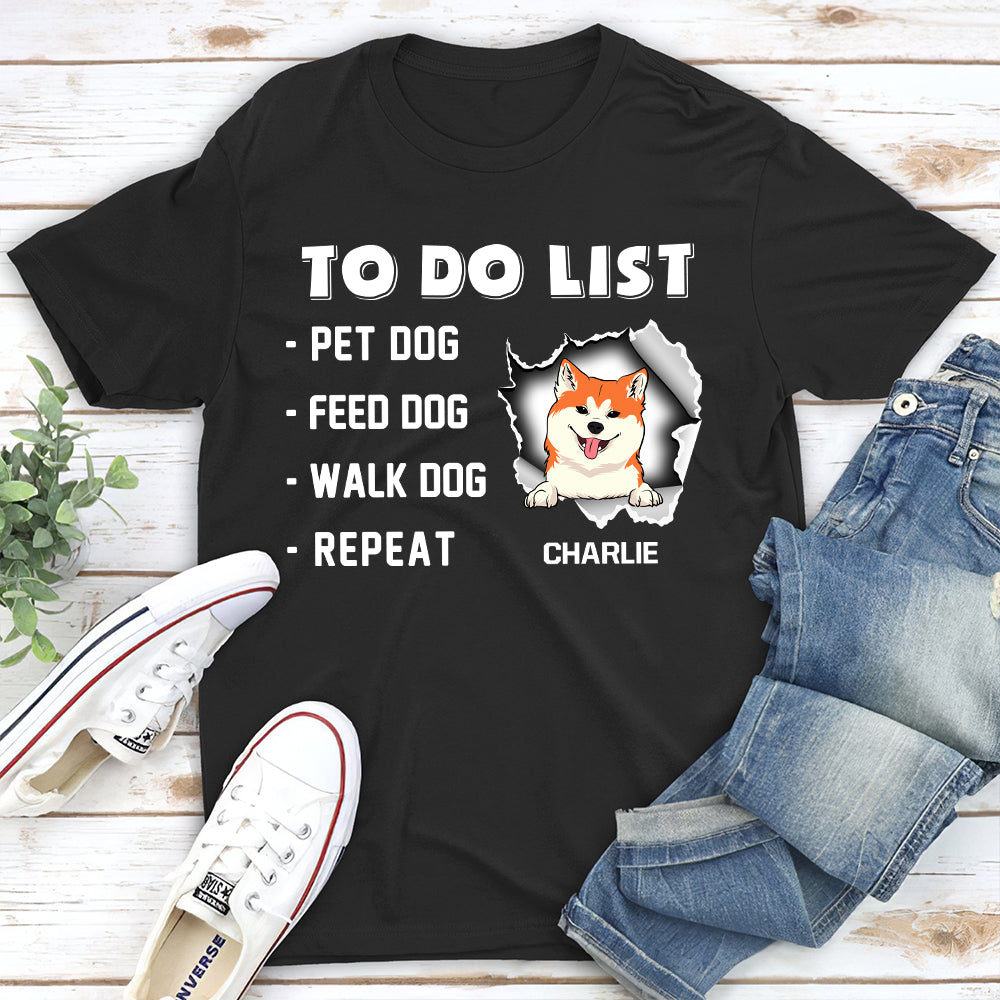 Personalized Custom Unisex Dog To Do List T-shirt - Ideal Gift for Pet Lovers