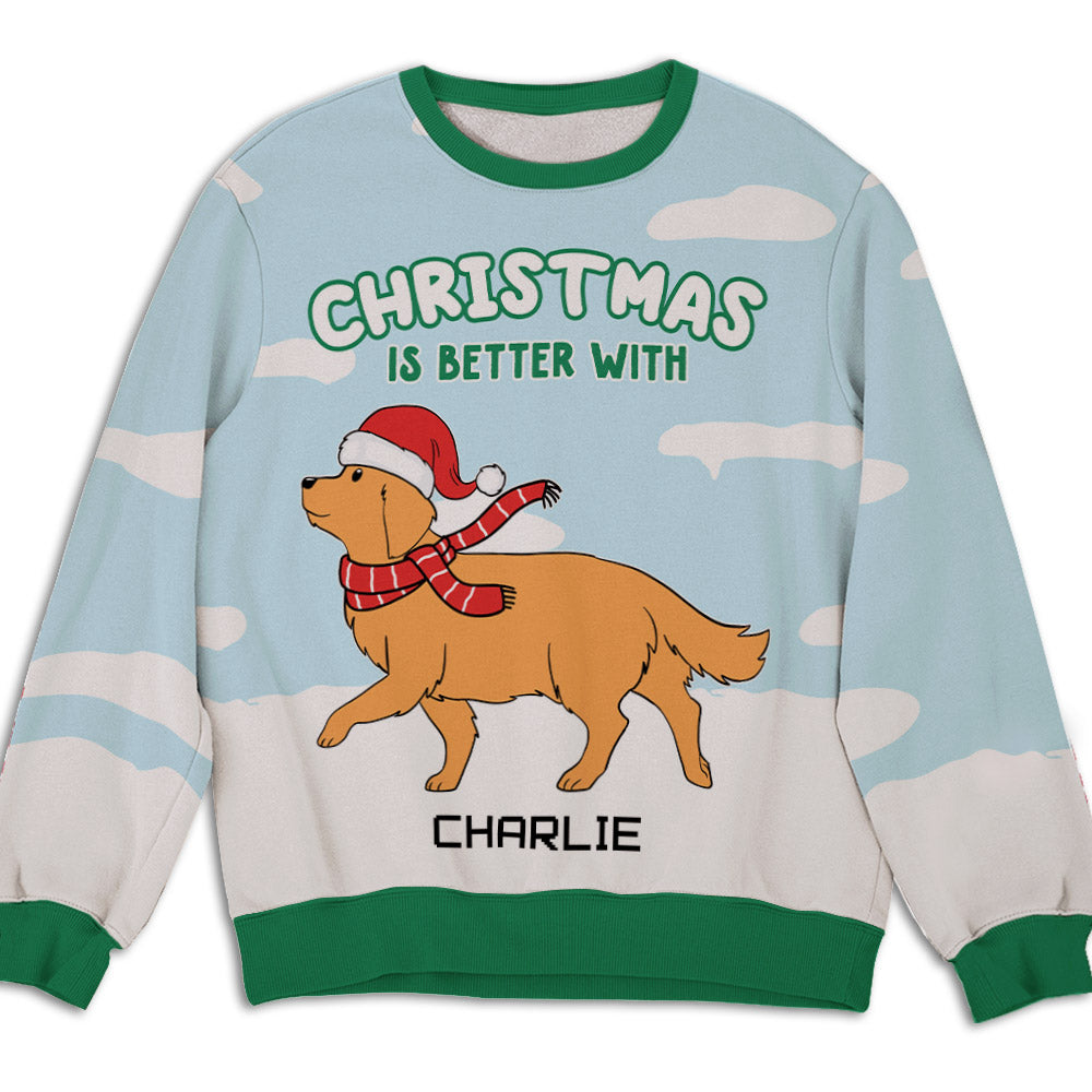 Better Christmas - Personalized Custom All-Over-Print Unisex 8.8 oz Polyester Blend Sweatshirt for Pet Lovers