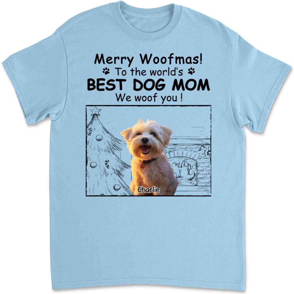Top-Rated Personalized Custom Unisex Christmas T-shirt for the Best Dog Moms