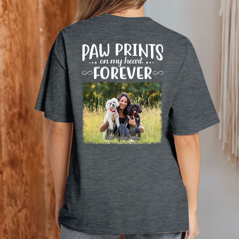 Paw Prints Forever Personalized Custom Unisex Photo T-shirt - Ideal Gift for Pet Lovers