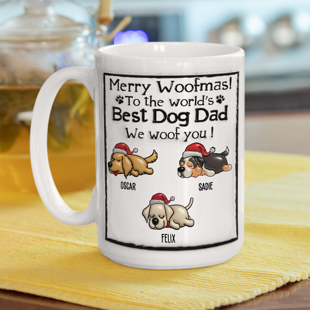 Best Christmas Gift - Personalized Custom 3D Inflated Effect Dog Dad Mom Mug