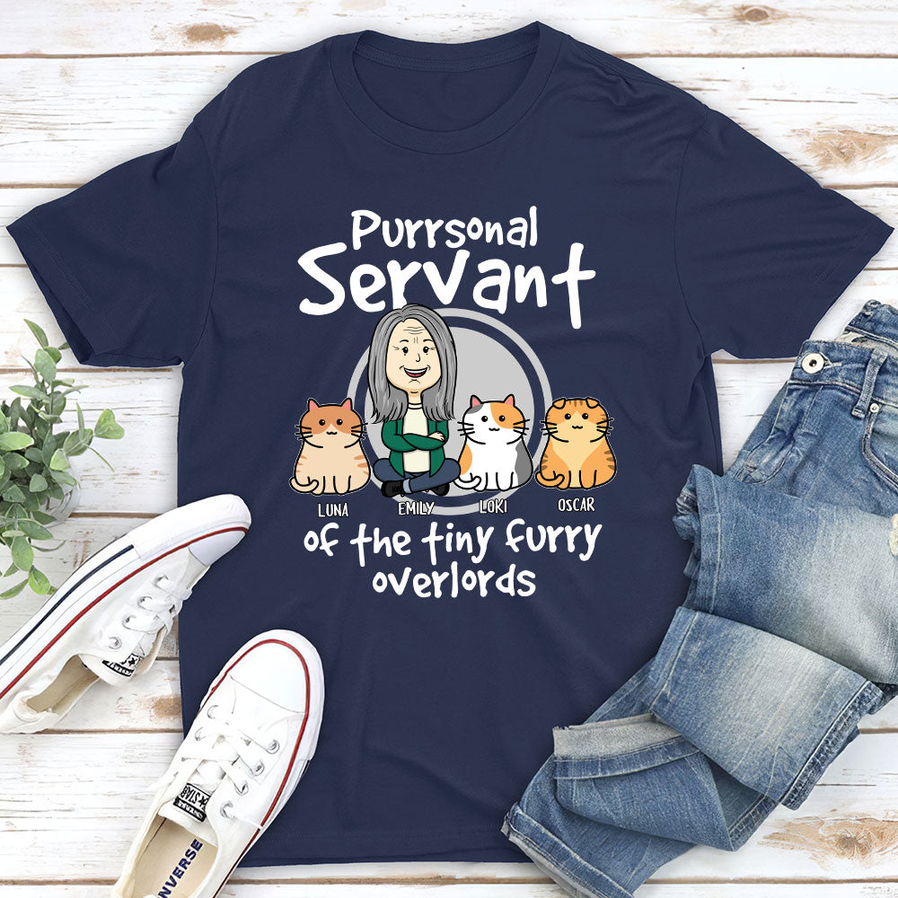 Cat Purrsonal Servant - Personalized Custom Unisex 5.3 oz T-shirt for Pet Lovers