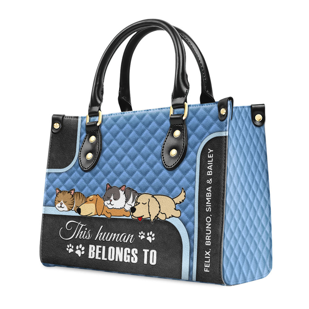 This Human Belongs - Exclusive Personalized Custom Leather Handbag for Baby Lovers