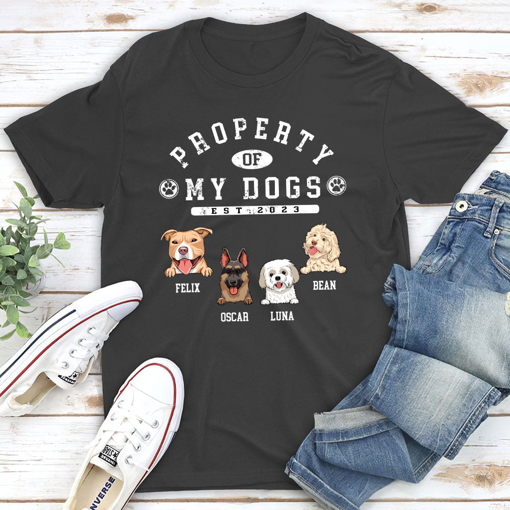 Property Of Dogs - Customizable Personalized Unisex T-shirt for Pet Lovers