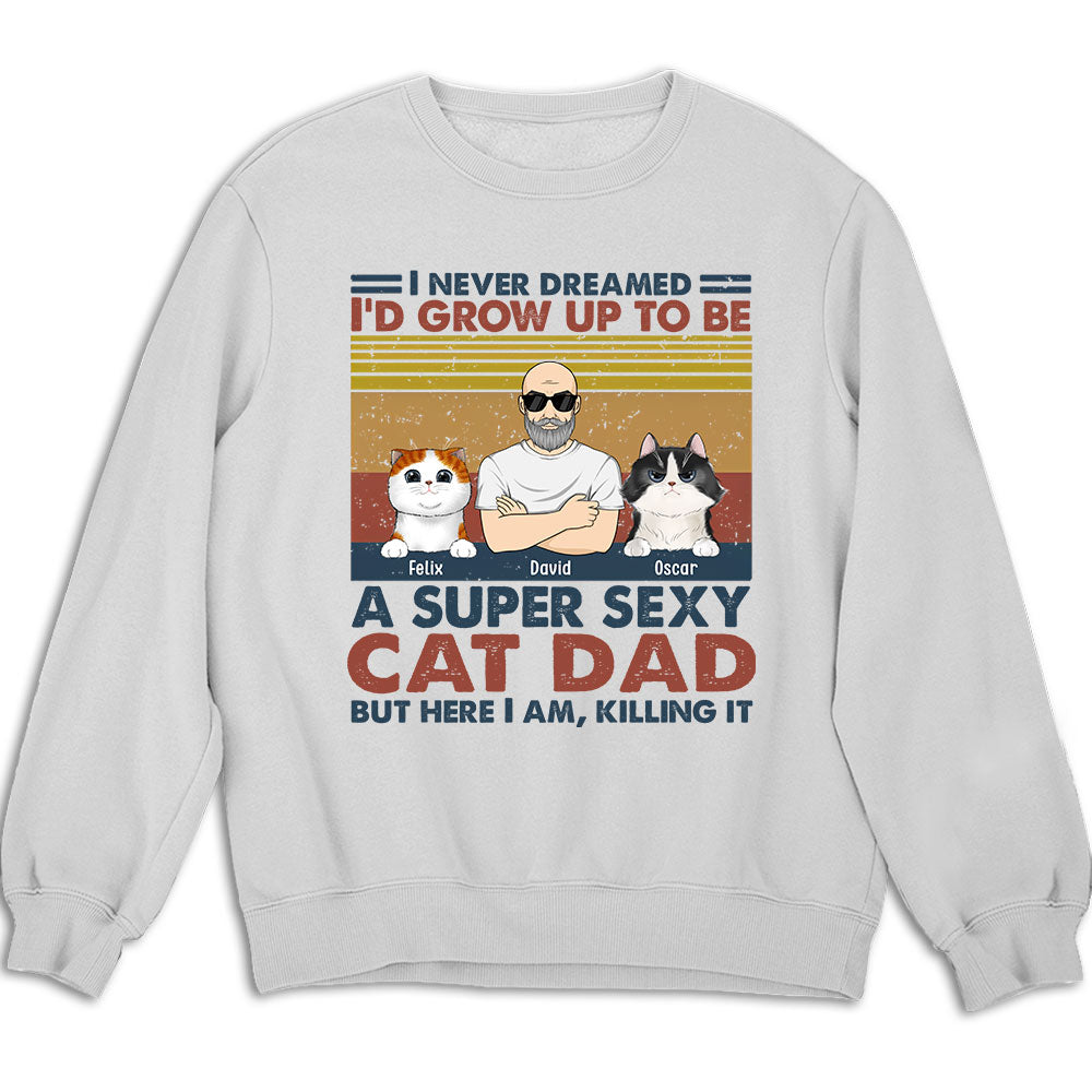 Sexy Cat-Themed Personalized Custom Unisex 8.0 oz Sweatshirt for Dad and Mom