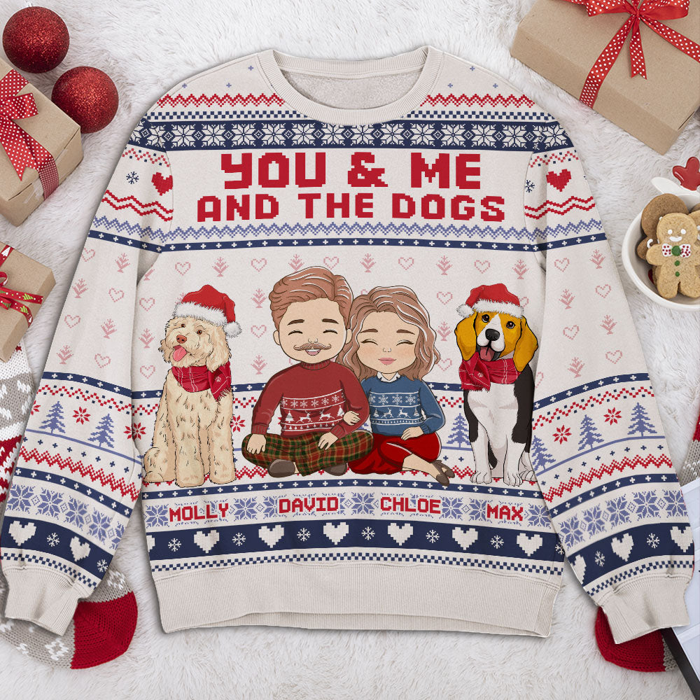 You Me And Our Dogs - Stylish Personalized Custom All-Over-Print Unisex Sweatshirt for Dog Lovers