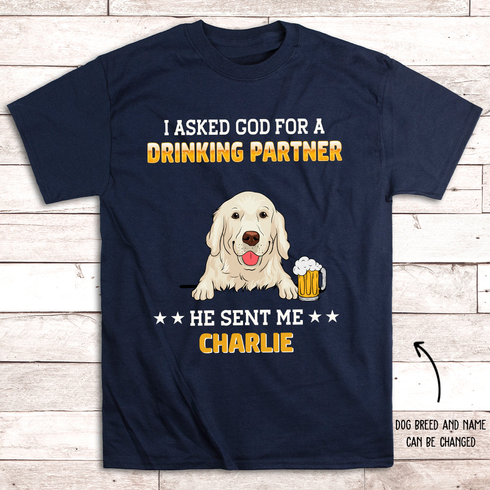 Drinking Partner 1 - Personalized Custom Unisex T-shirt - Ideal Gift For Beer and Pet Lovers