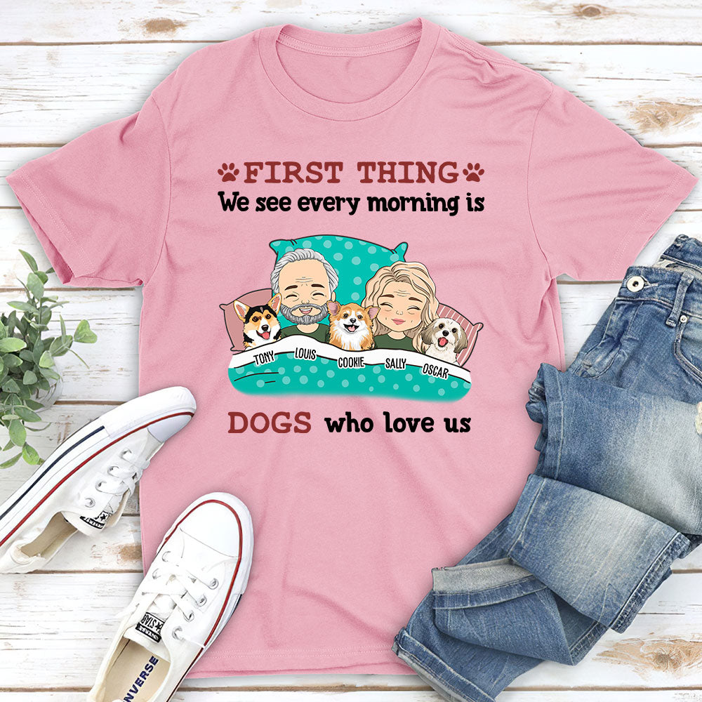Every Morning Couple - Personalized Custom Unisex Heavy Cotton 5.3 oz T-shirt for Pet Lovers