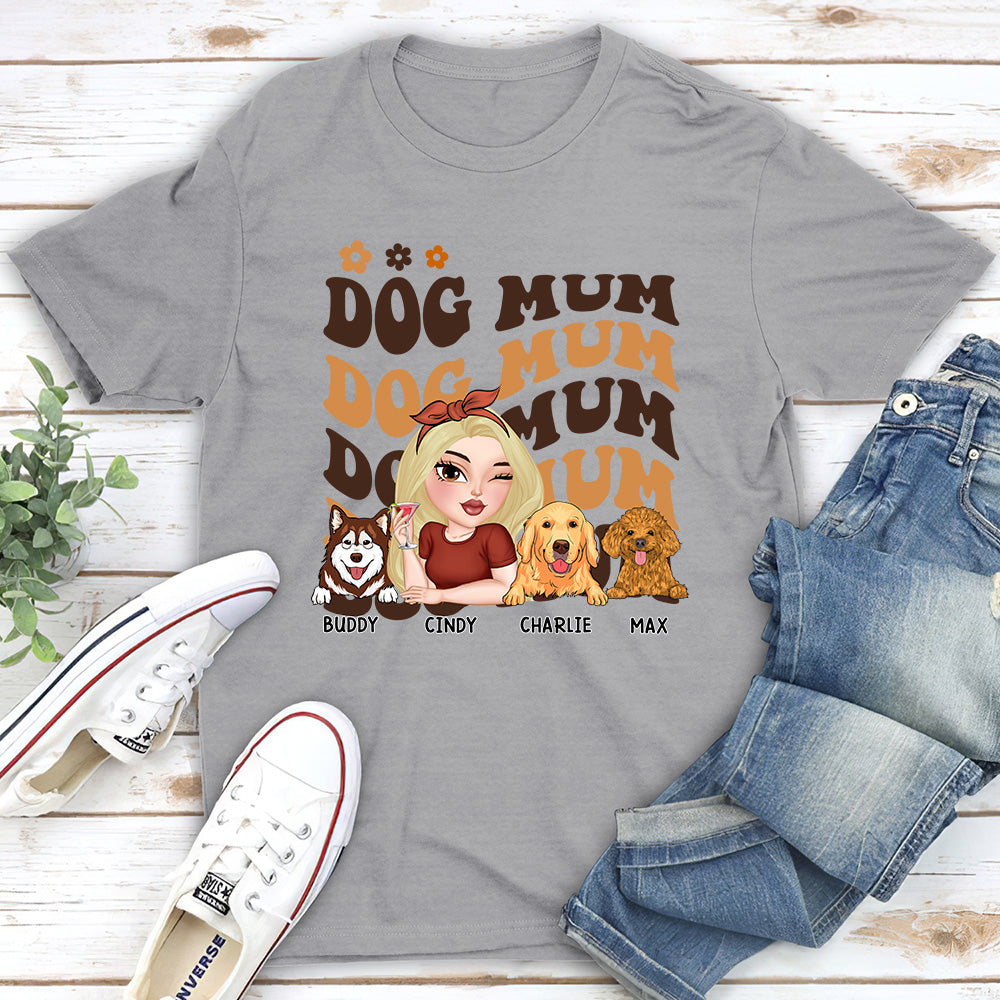 I Am A Dog Mom - Personalized Custom Unisex 5.3 oz T-shirt for Pet Lovers