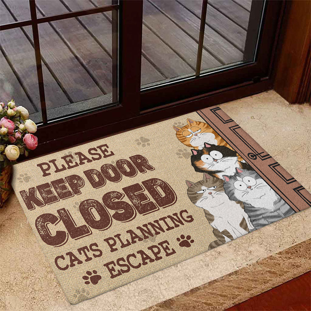 Cats Planning 2 - Customizable Personalized Doormat for Pet Lovers