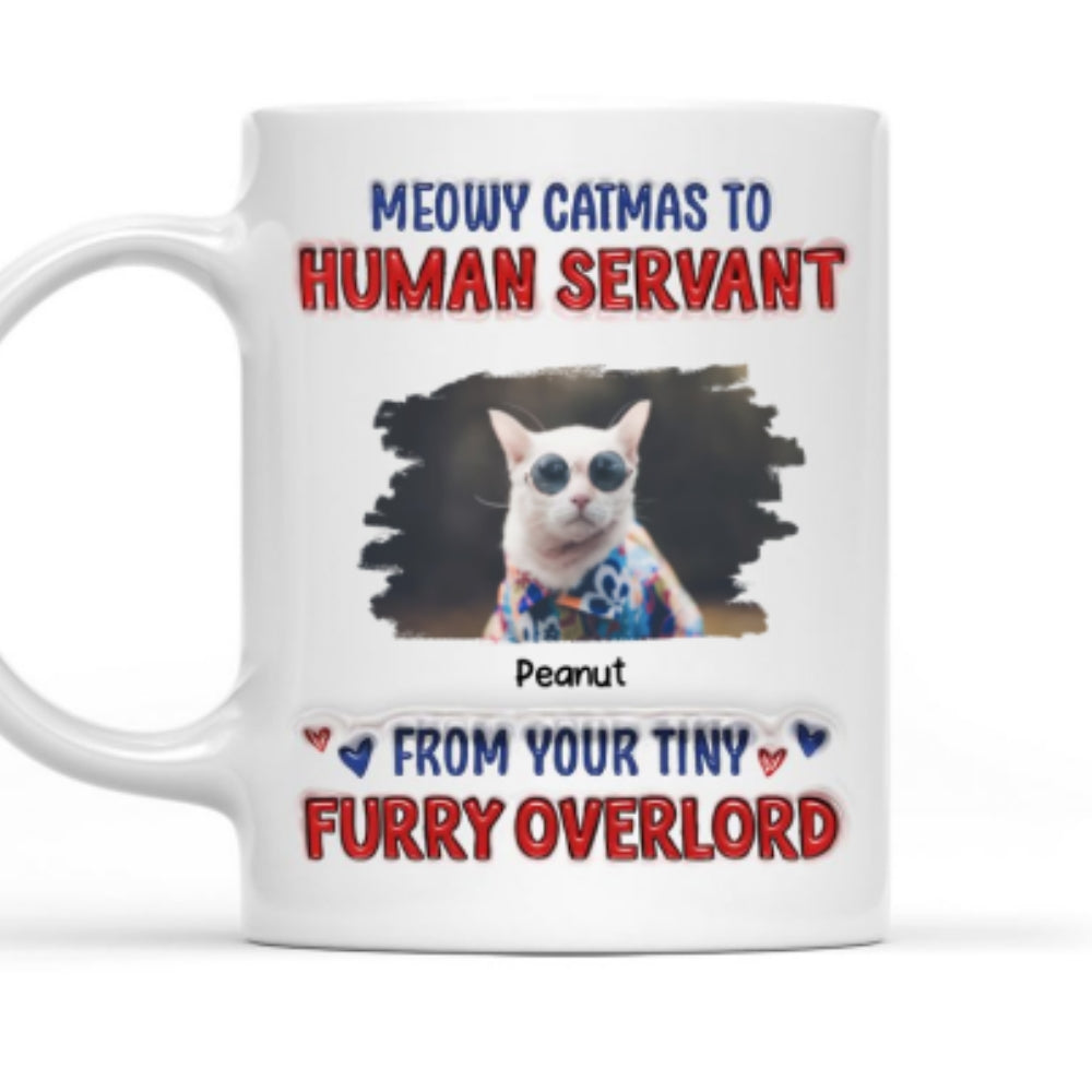 Meowy Catmas Personalized Custom 3D Inflated Effect Photo Mug for Human Servants