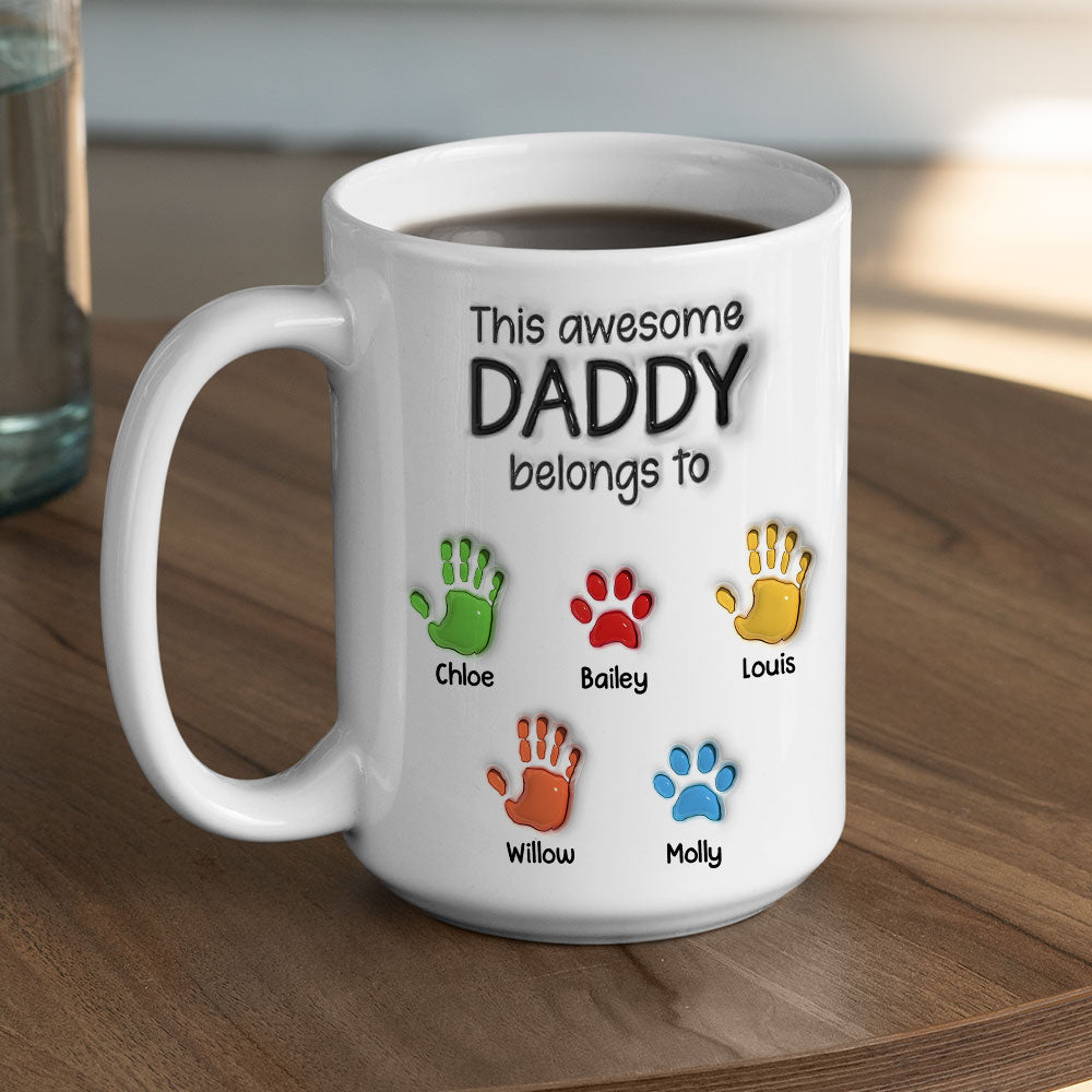 Personalized Custom 3D Inflated Effect Mug - The Perfect Father's Day Gift for Awesome Grandpa