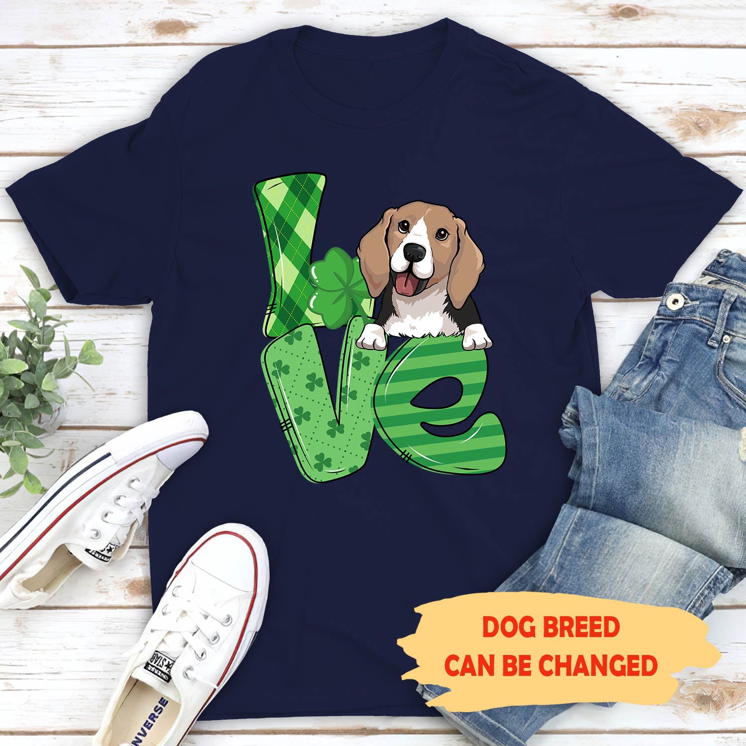 Love St Patrick - Personalized Custom Unisex T-shirt - Ideal Gifts For Dog Lovers