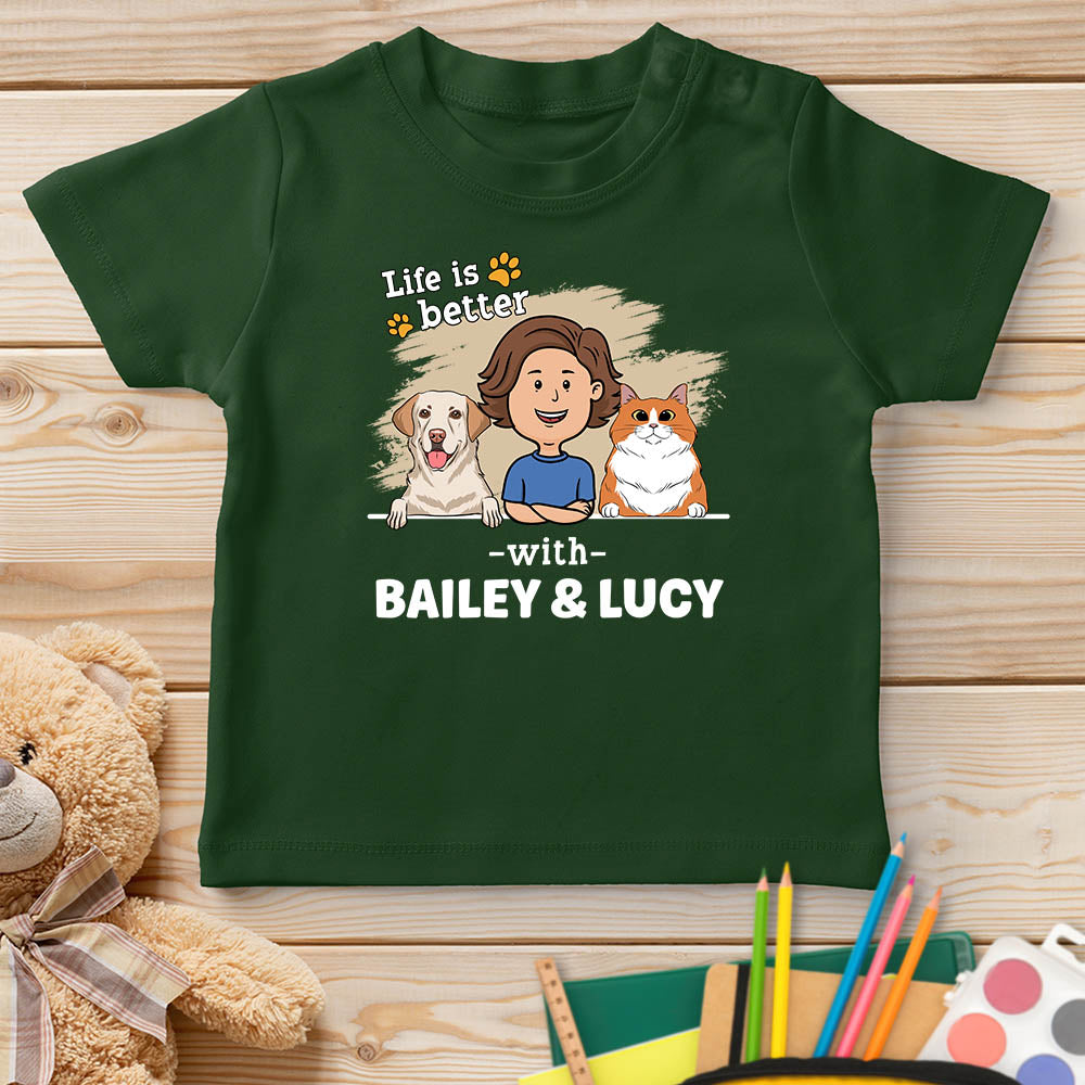With Pet 2 - Personalized Custom Unisex 5.3 oz Youth T-shirt for Pet Lovers