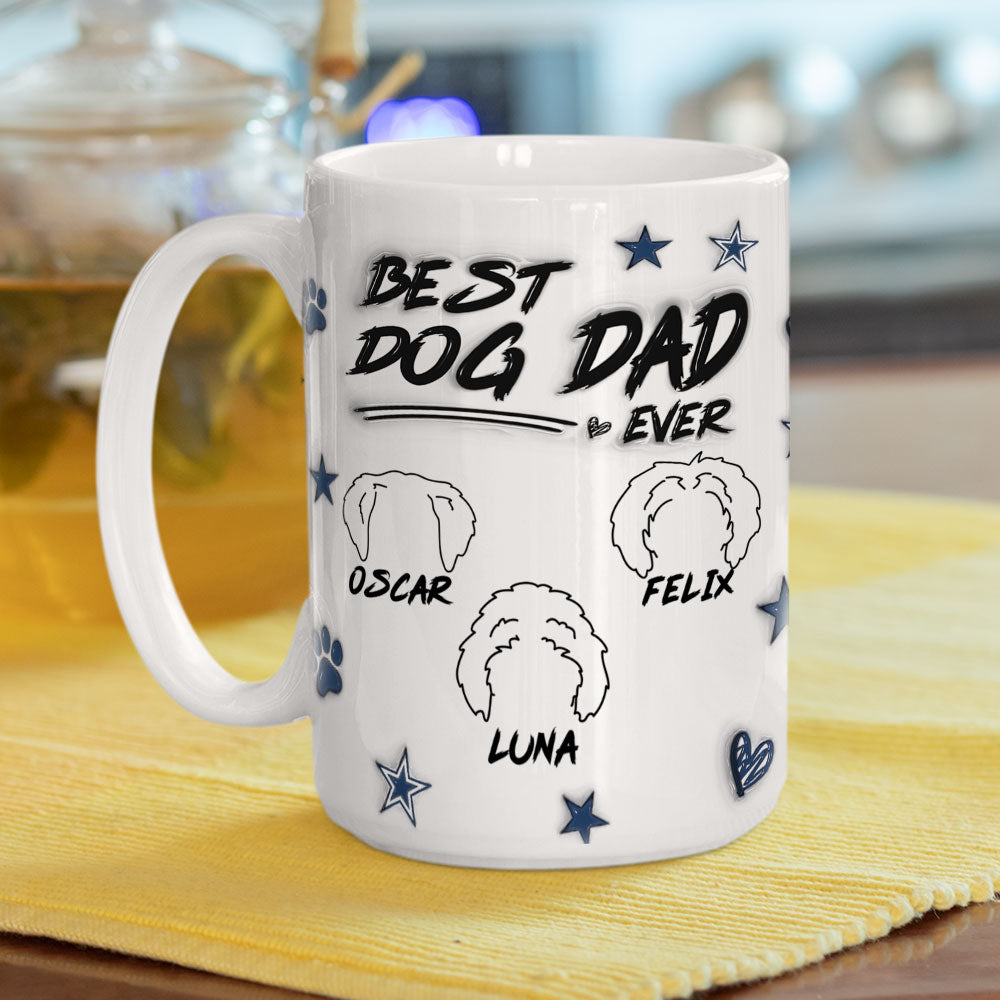 Top-Rated Personalized Custom 3D Inflated Effect Mug for Dog Dads