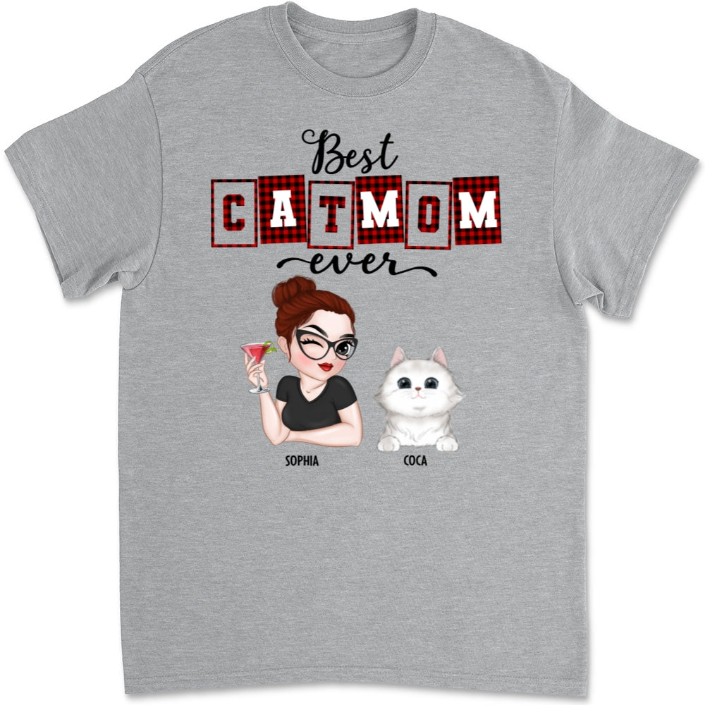 Best Cat Mom Of The Year - Personalized Custom Unisex 5.3 oz T-shirt