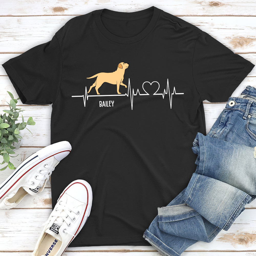 Dog Heartbeat - Personalized Custom Unisex 5.3 oz T-shirt for Pet Lovers