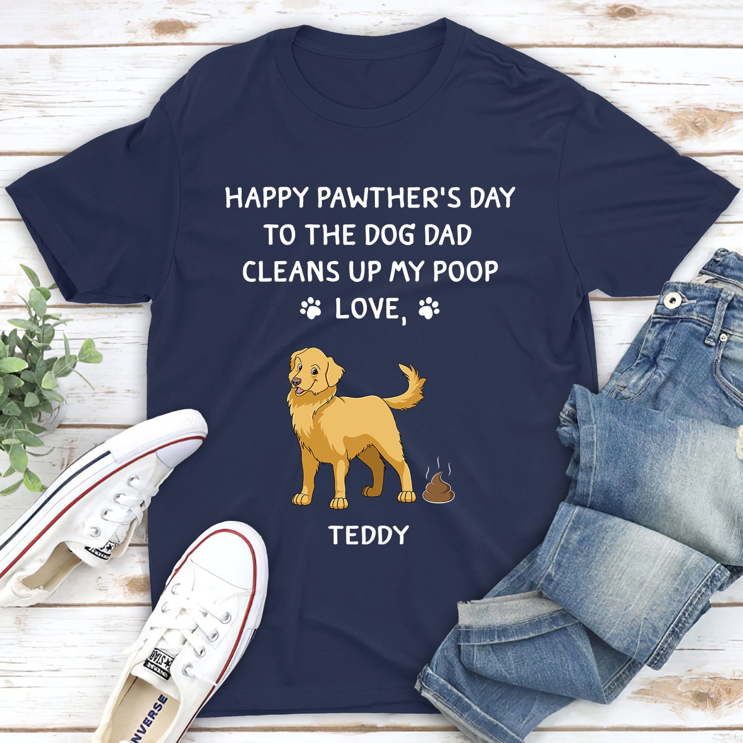 Personalized Custom Unisex 'Clean Up My Poop' T-shirt - 5.3 oz, Ideal Gift for Pet Lovers