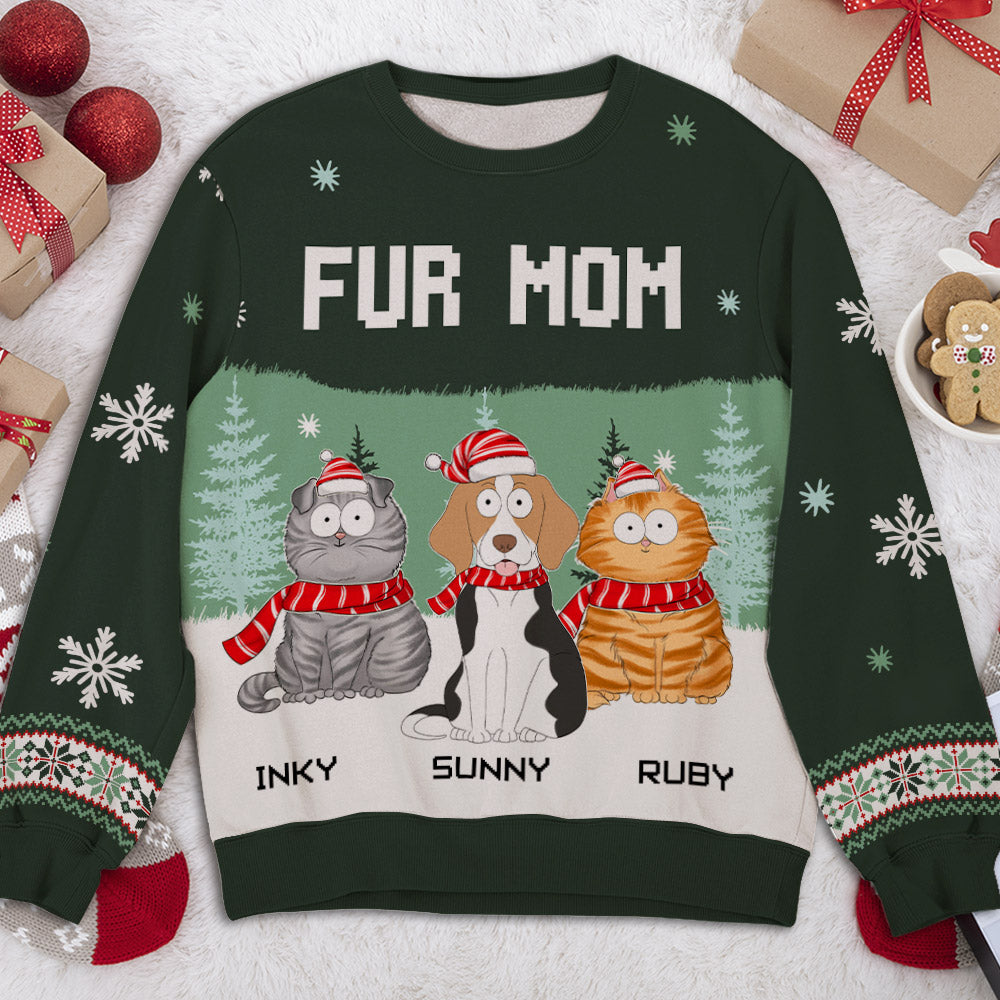 Fur Dad Forest - Personalized Custom All-Over-Print Unisex 8.8 oz Polyester Blend Sweatshirt