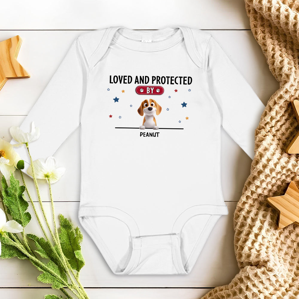 Adorable Personalized Long Sleeve Baby Onesie for Cherished Baby Love and Protection