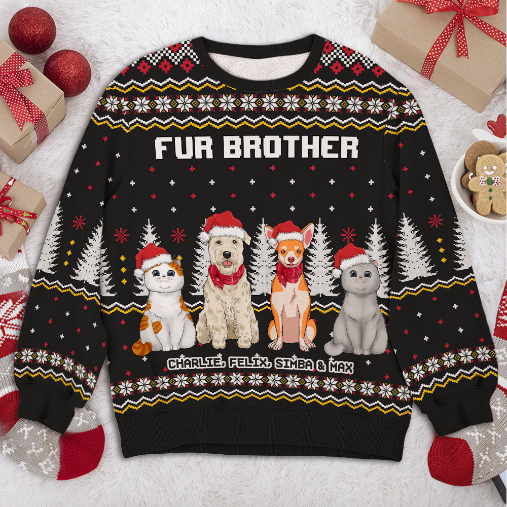 Christmas Personalized Custom Kids All-Over-Print Pet Pattern Sweatshirt - Ideal Gift for Pet Lovers