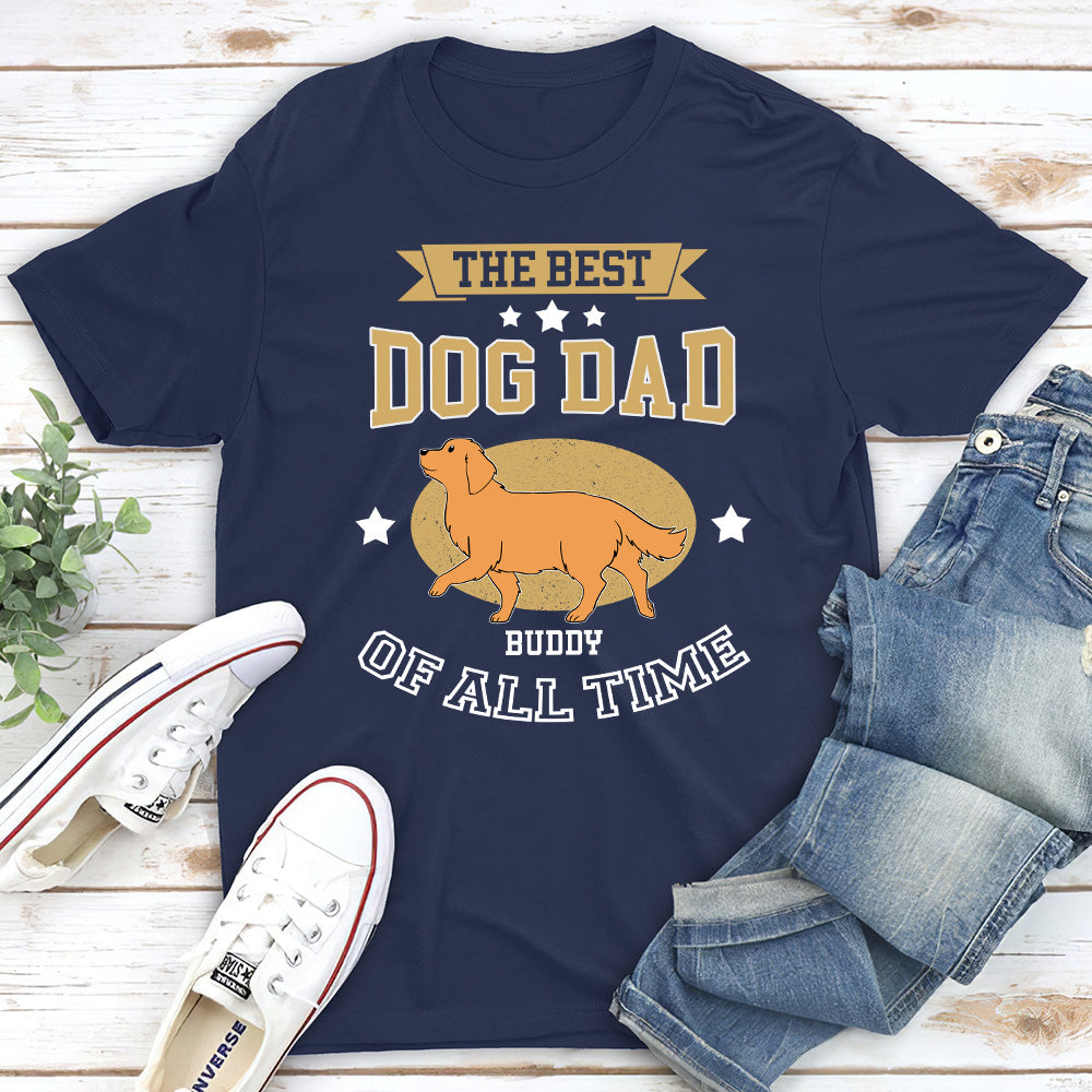 Best Dad All Time - Customizable Personalized Unisex Cotton Blend T-shirt for Pet Lovers