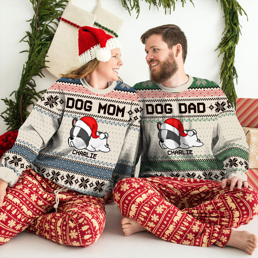 Personalized Custom All-Over-Print Little Christmas With Dog Unisex Sweatshirt