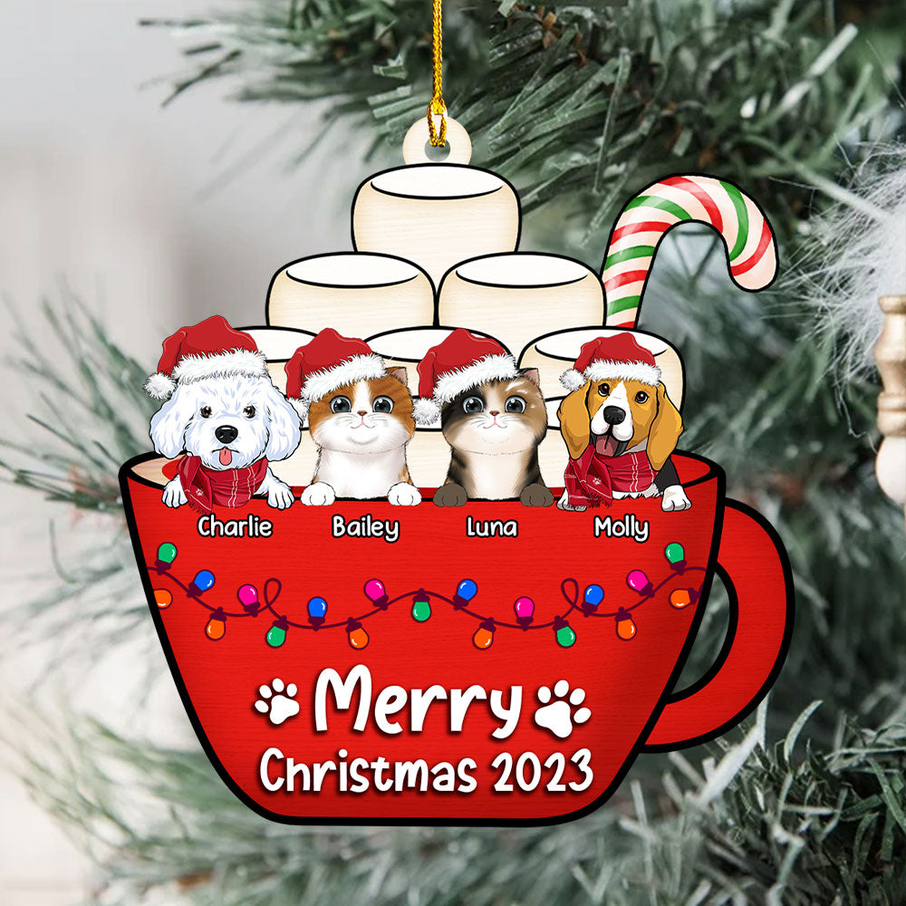 Sweet Pawlidays - Personalized Custom Single - Layered Wood Christmas Ornament for Pet Lovers