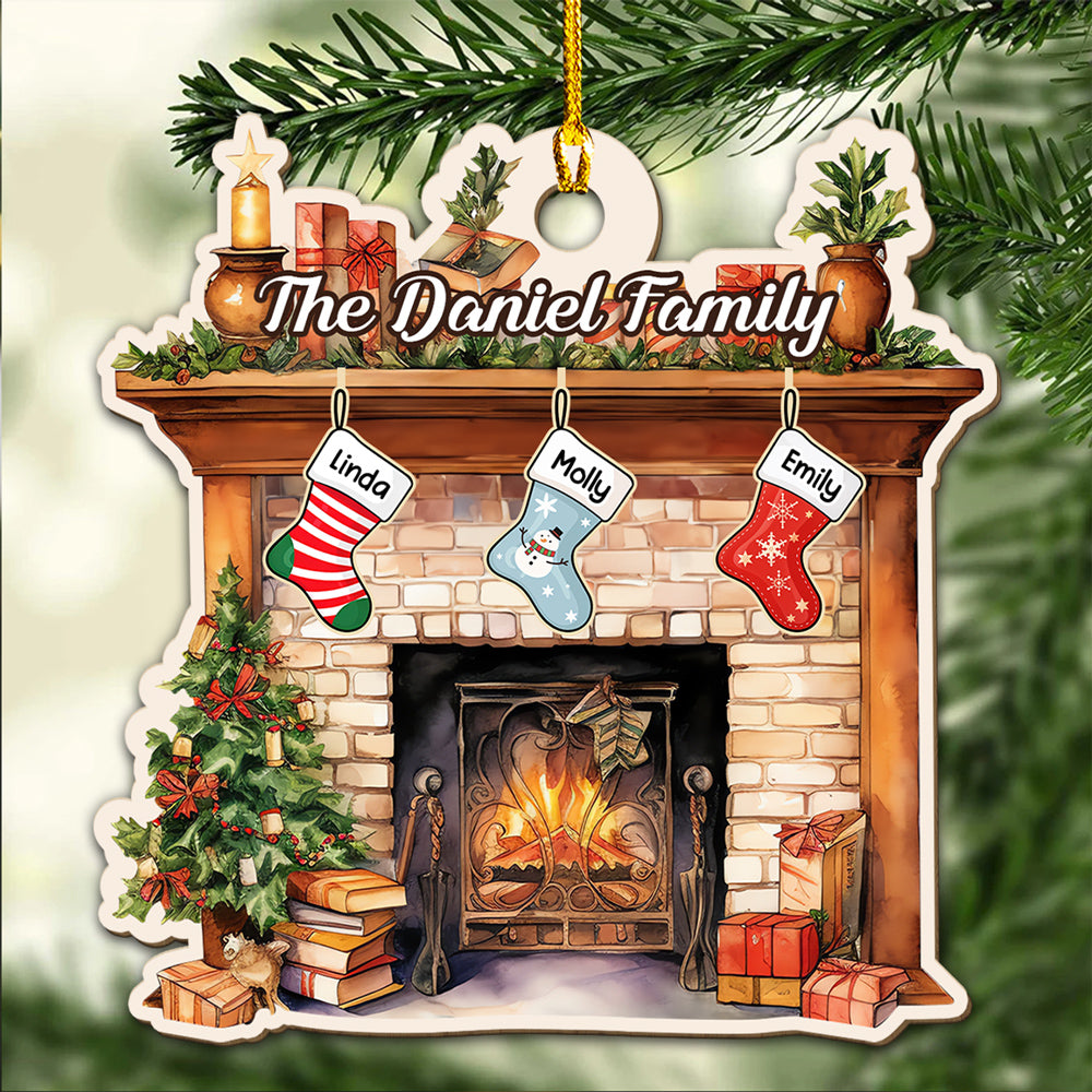 Personalized Custom Wood Ornament for Stocking Christmas Family