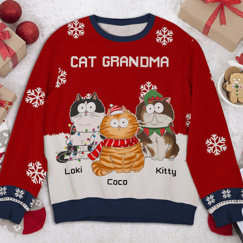 Adorable Funny Cat Family Personalized Custom All-Over-Print Unisex Sweatshirt
