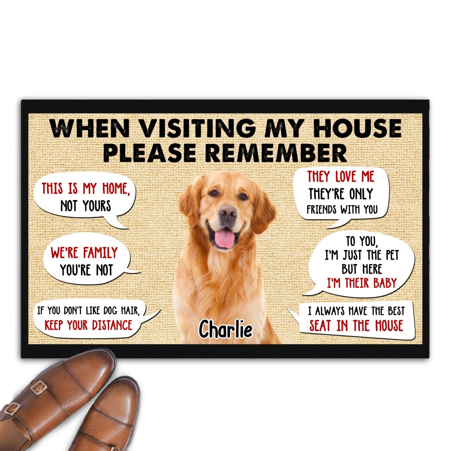 Personalized Pet Photo Doormat - Customize with Your Cat or Dog's Picture