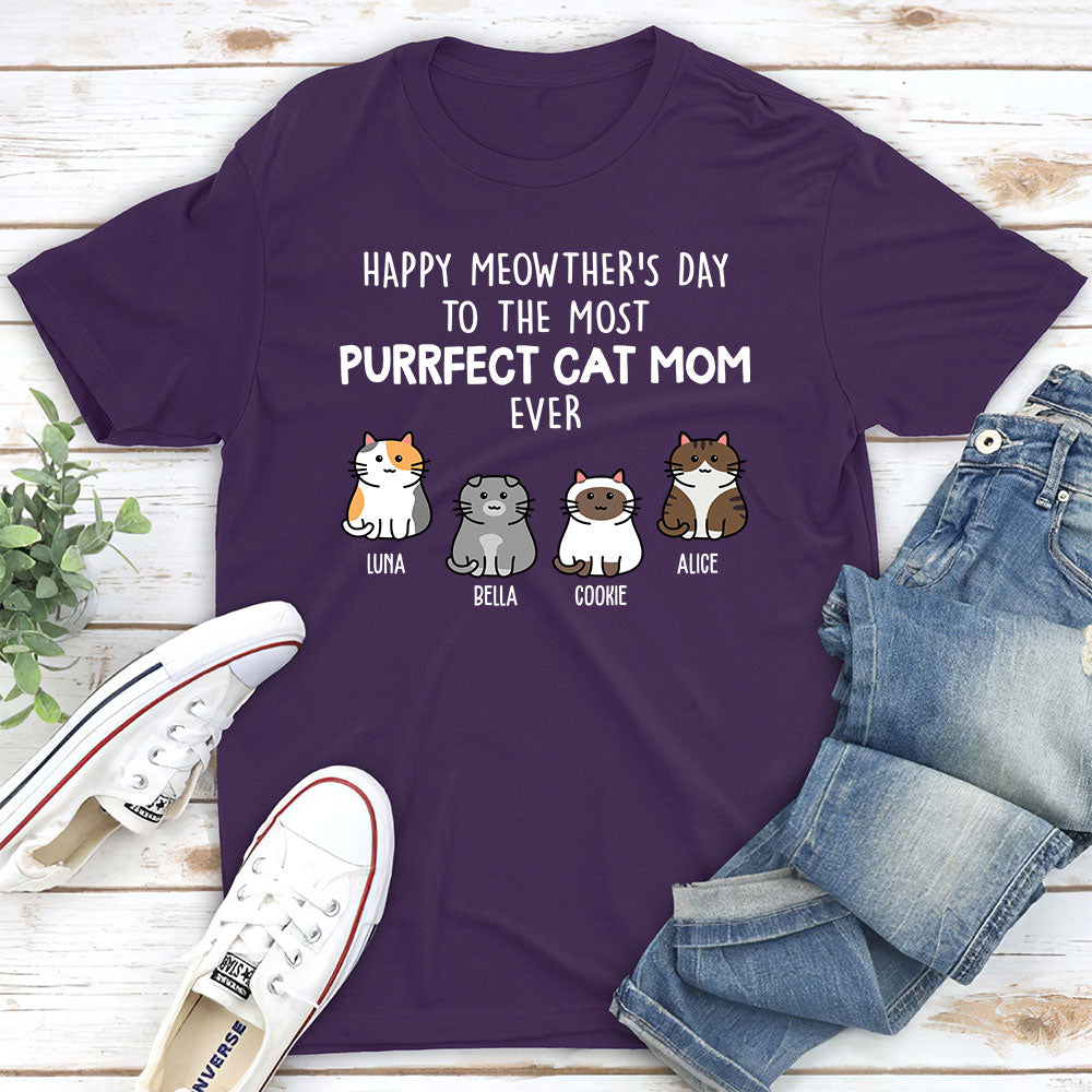 Purrfect Cat Mom 2 - Personalized Custom Unisex Heavy Cotton T-shirt for Pet Lovers